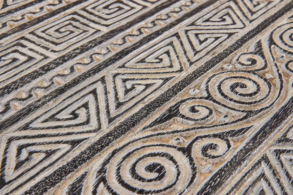 Novità Home Craftsman - Tavolino Basso Carving Geometric Gambe Diseuguali Promozione