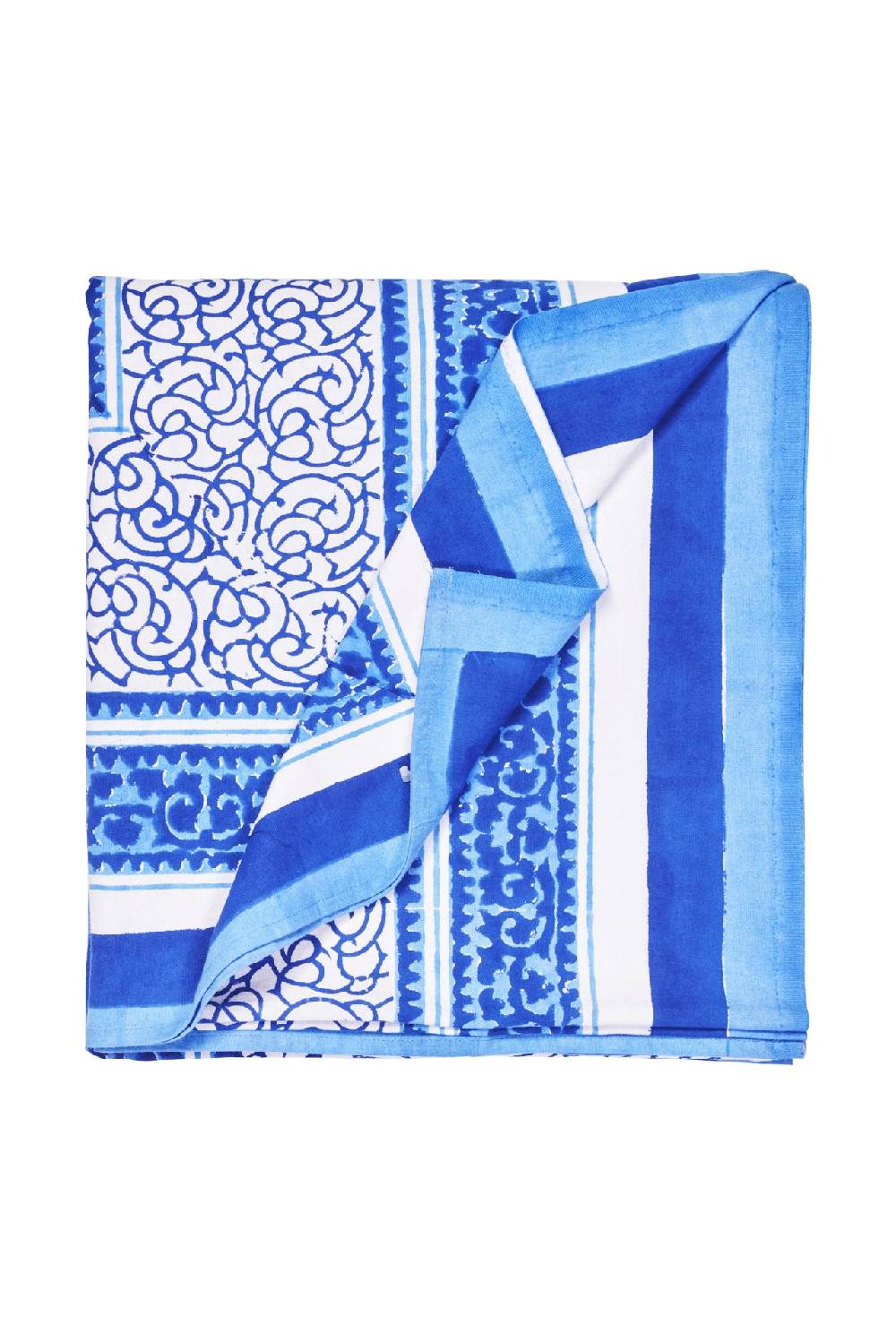 Novità Home Dorgali - mezzero singolo decor blue in cotone - 180x270 Negozi Online