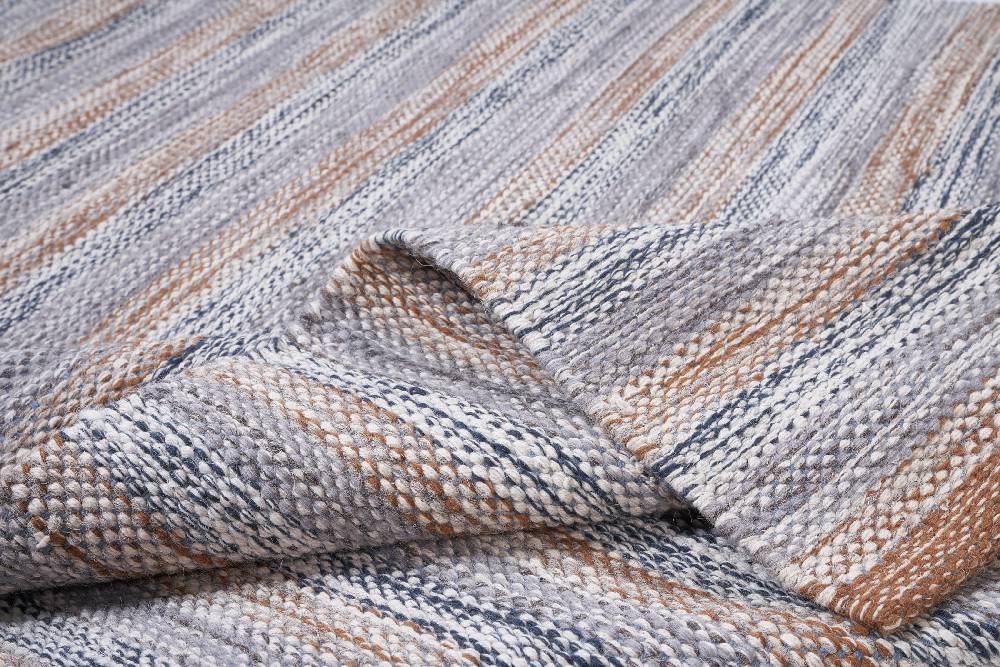 Novità Home Disegual - tappeto melange' lana e cotone toni marrone/blue Affare Del Giorno