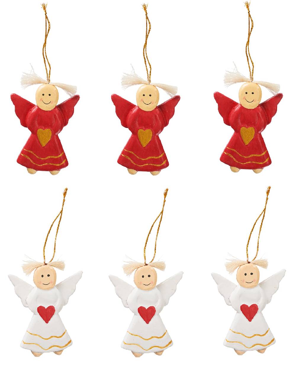 Novità Home Decorazioni angeli in piedi bianchi e rossi set 1/12 Online