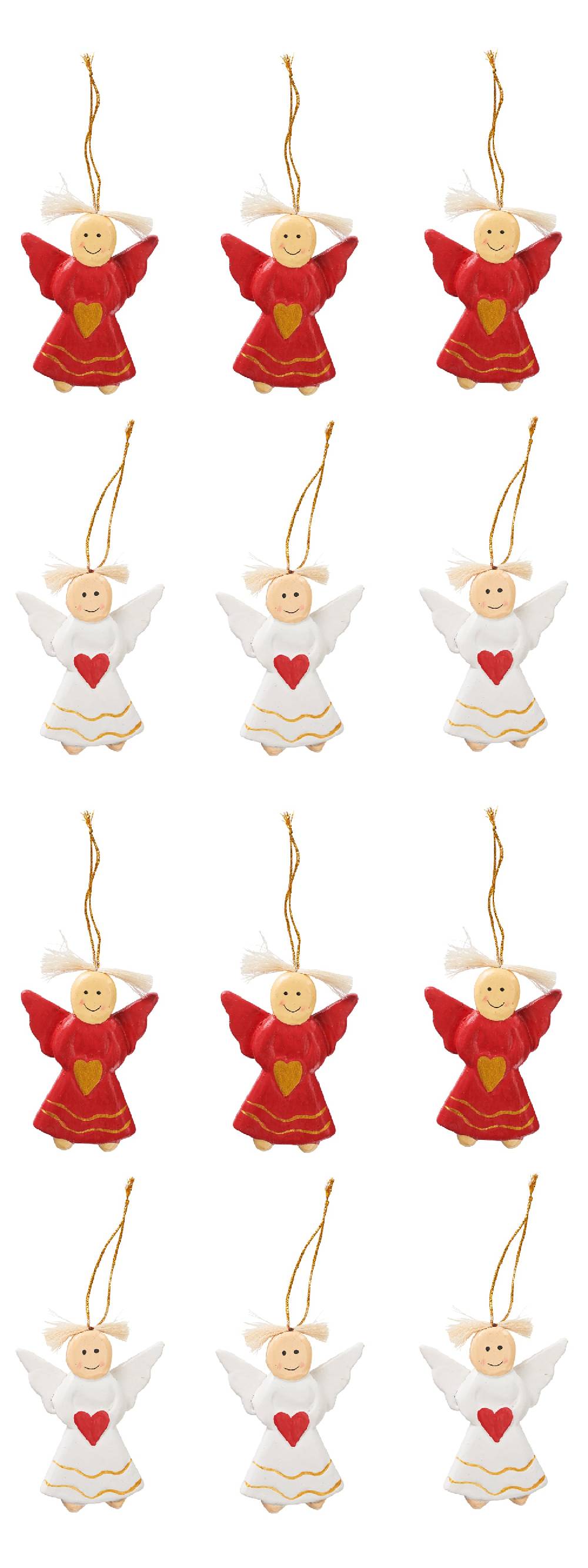 Novità Home Decorazioni angeli in piedi bianchi e rossi set 1/12 Online