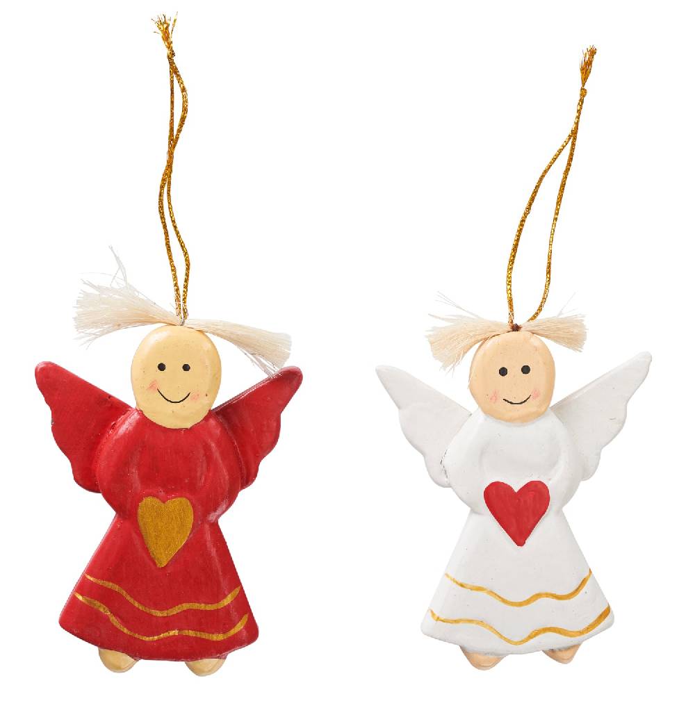 Novità Home Decorazioni angeli in piedi bianchi e rossi set 1/12 Online