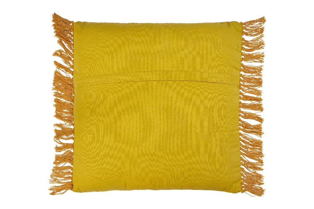 Novità Home Cuscino frange in cotone giallo- 45x45 In Saldo