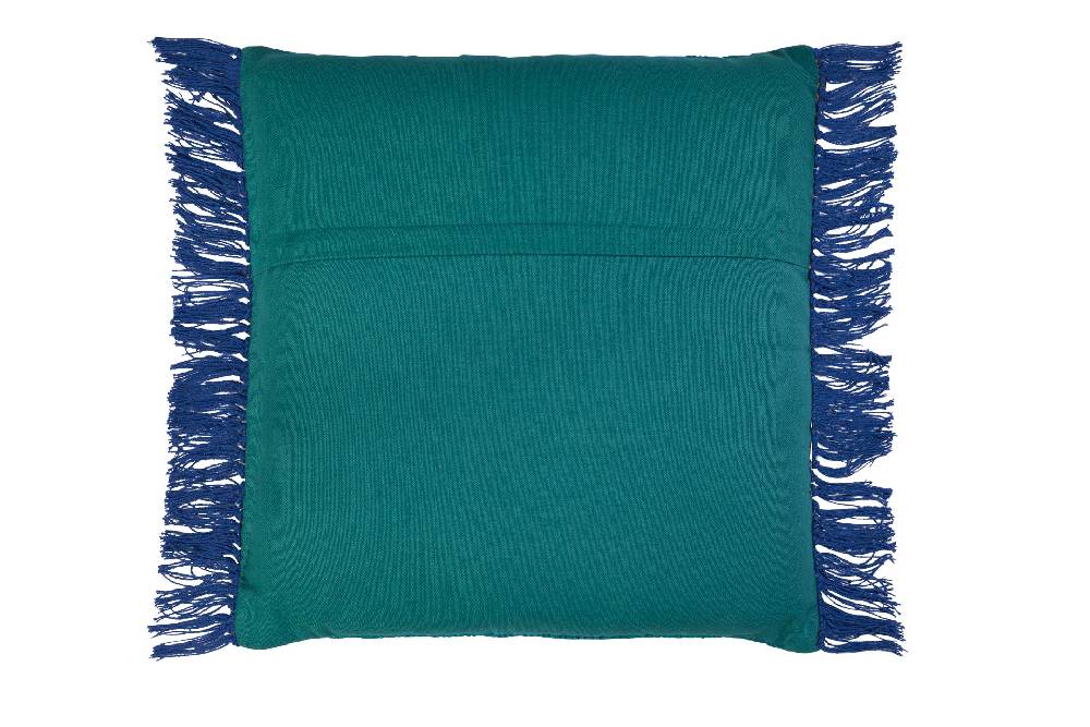 Novità Home Cuscino frange in cotone azzurro - 45x45 Nuova
