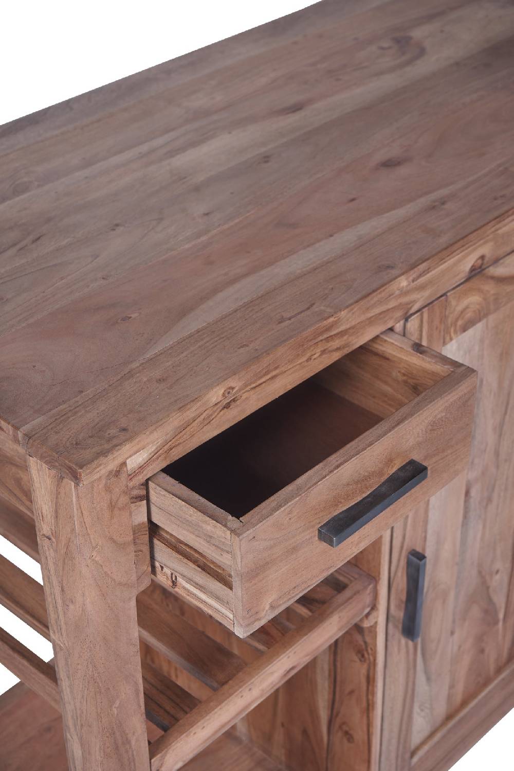 Novità Home Credenza postazione lavoro piano ampliabile e ruote in legno Offerta Pasqua