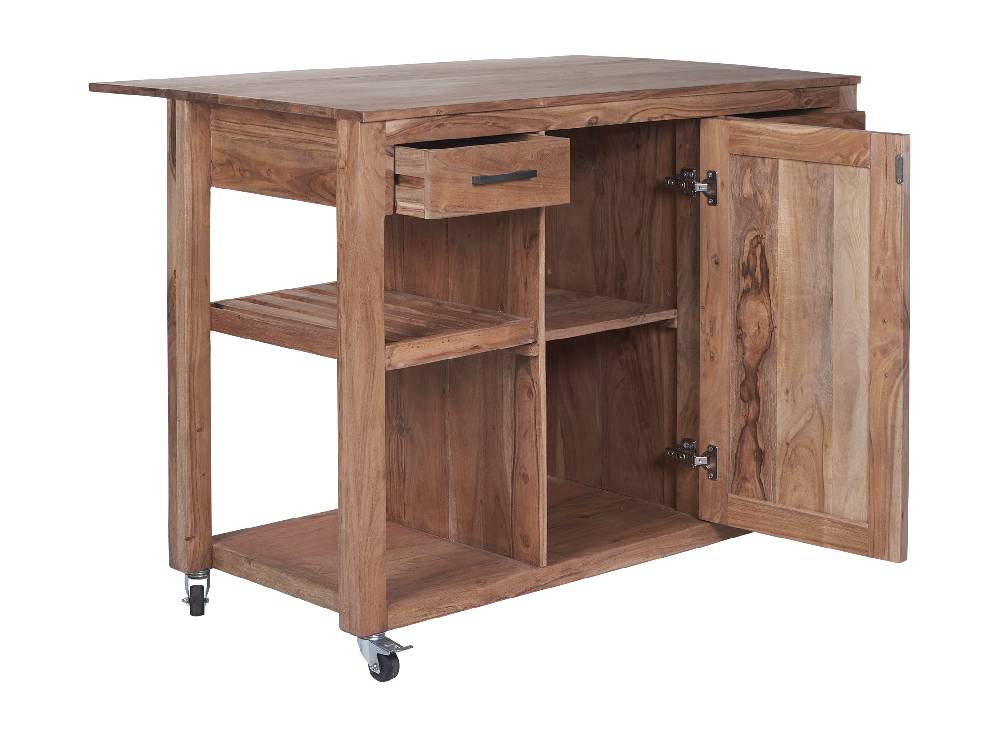 Novità Home Credenza postazione lavoro piano ampliabile e ruote in legno Offerta Pasqua