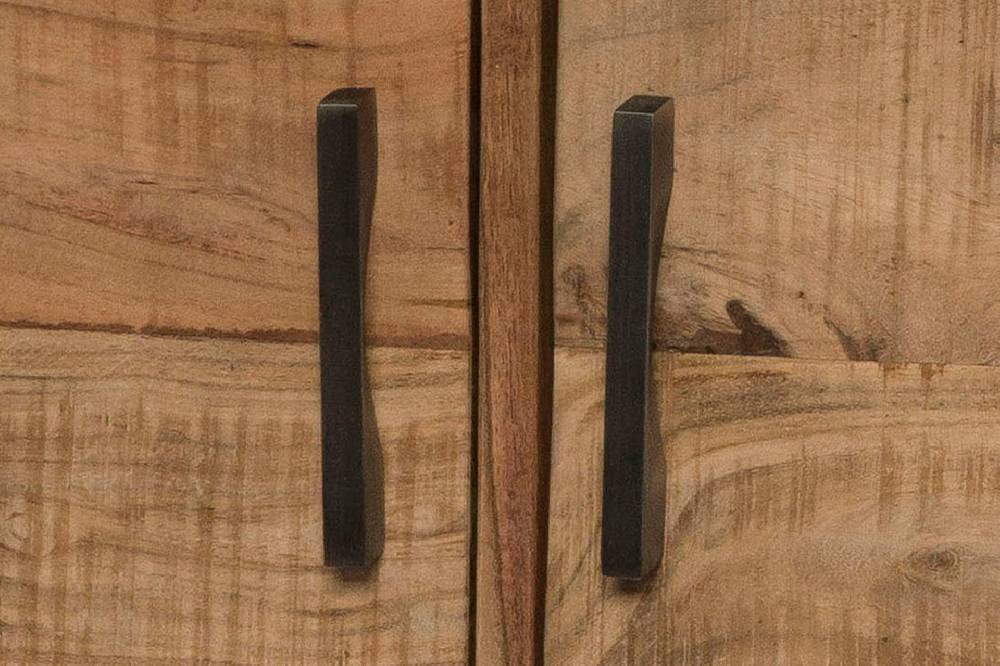 Novità Home Credenza alta 2 cassetti e sportelli in legno e metallo Smaltimento dello stoccaggio