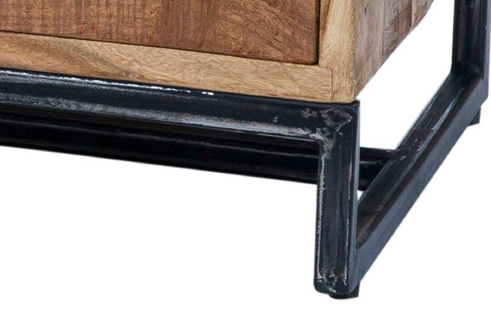Novità Home Credenza 2 cassetti e sportelli in legno naturale e metallo Vendita calda