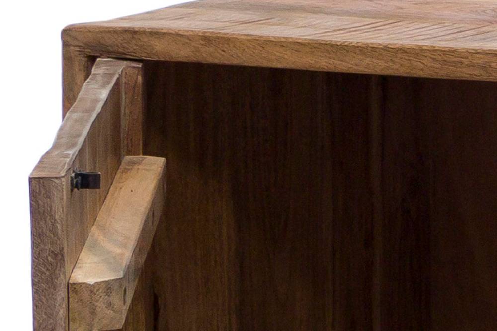 Novità Home Credenza 2 cassetti e sportelli in legno naturale e metallo Vendita calda