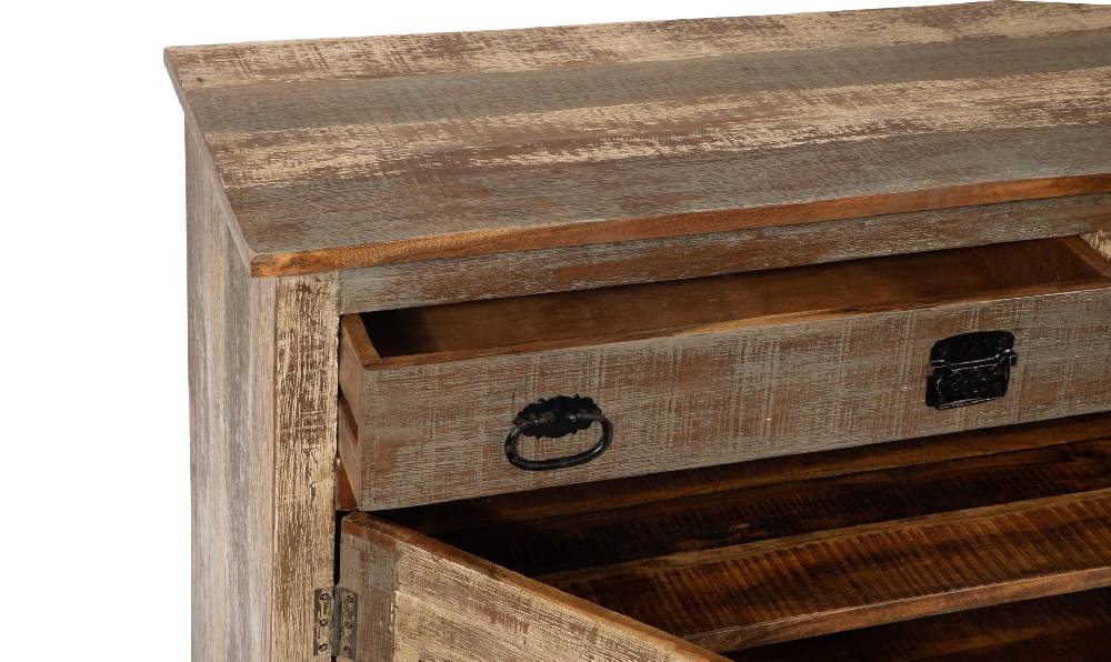 Novità Home Credenza 2 cassetti e 2 sportelli in legno con ruote Offerta migliore