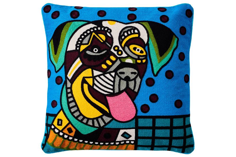 Novità Home Embroidery - cuscino pop art happy dog Acquista Ora