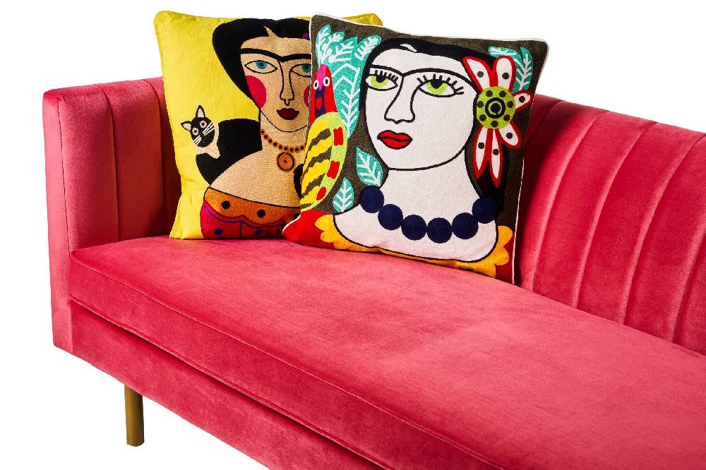 Novità Home Embroidery - cuscino lovers folk art femme avec perroquet Sottocosto