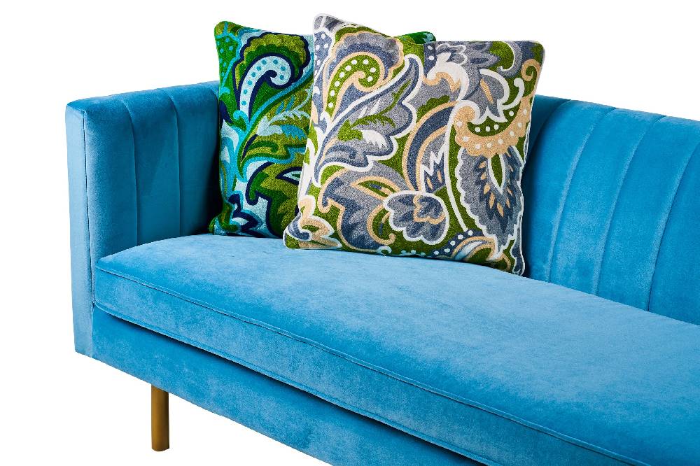 Novità Home Embroidery - cuscino foliage blu light gray Offerta