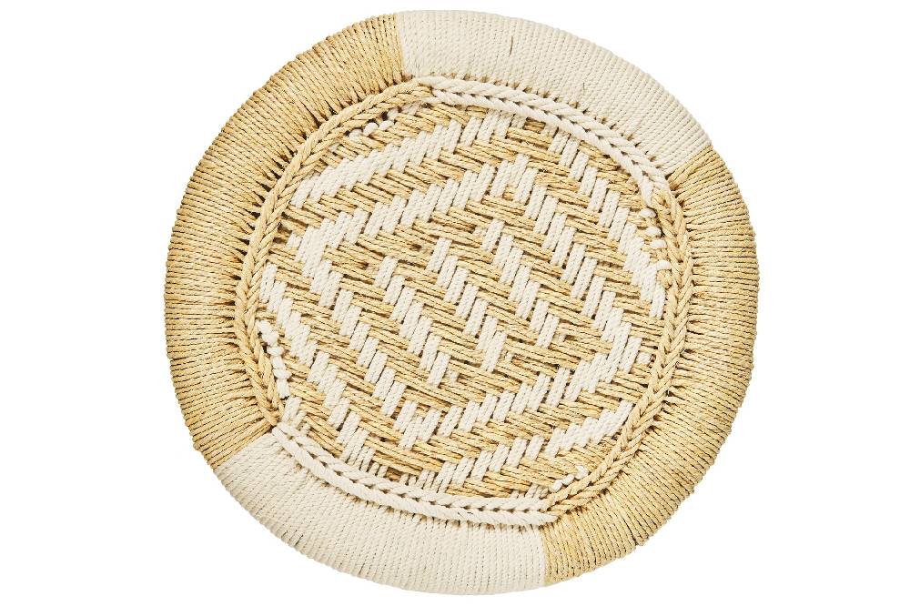 Novità Home Jambe - Sgabello Tondo Intreccio Corda Color Naturale Spedizione gratuita