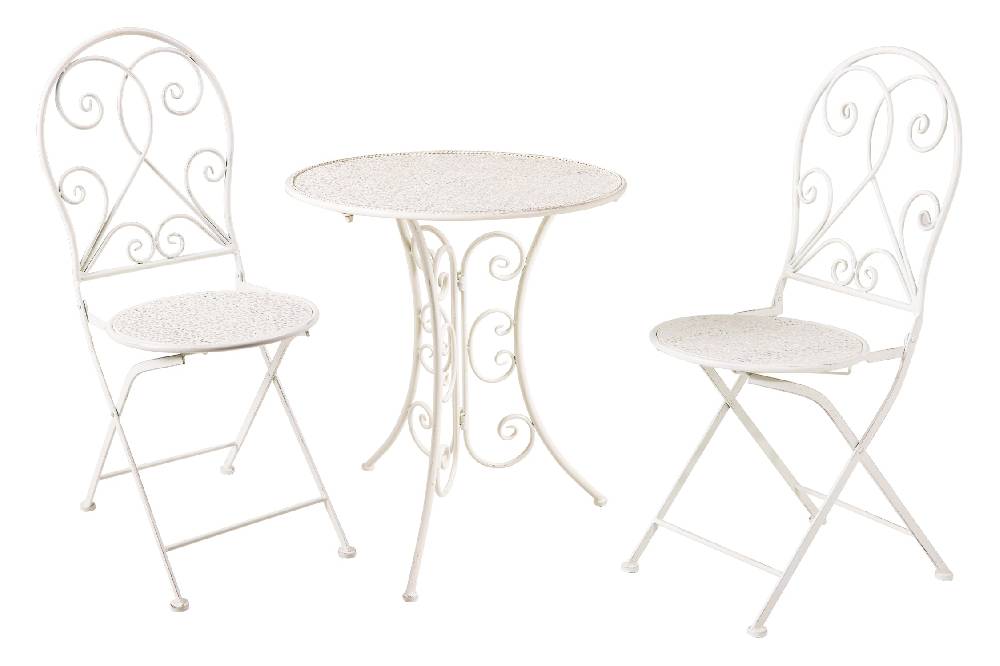 Novità Home Isabelle - Set 1/3 Tavolo Con Due Sedie Bianco Anticato Negozio online di fabbrica