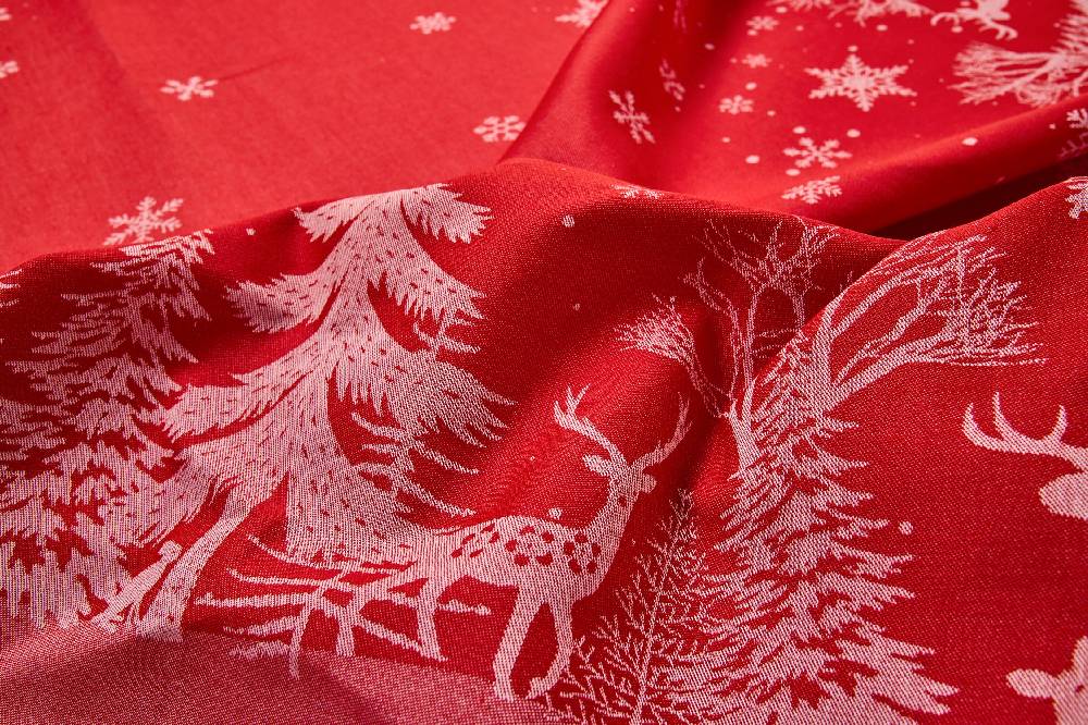 Novità Home Merry - Tovaglia Stampa Bosco Rossa Antipiega Comprare a buon mercato