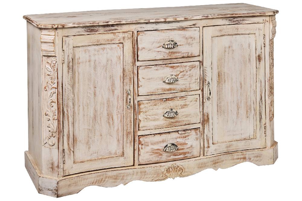 Novità Home Dominique - Credenza in Legno Riciclato Color Crema Offerta esclusiva