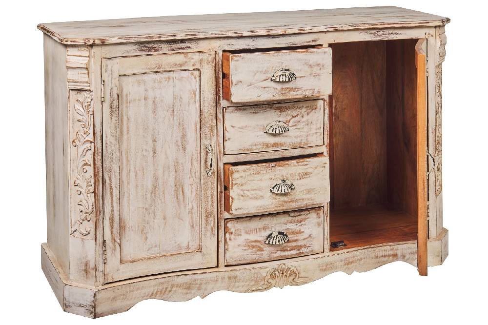 Novità Home Dominique - Credenza in Legno Riciclato Color Crema Offerta esclusiva