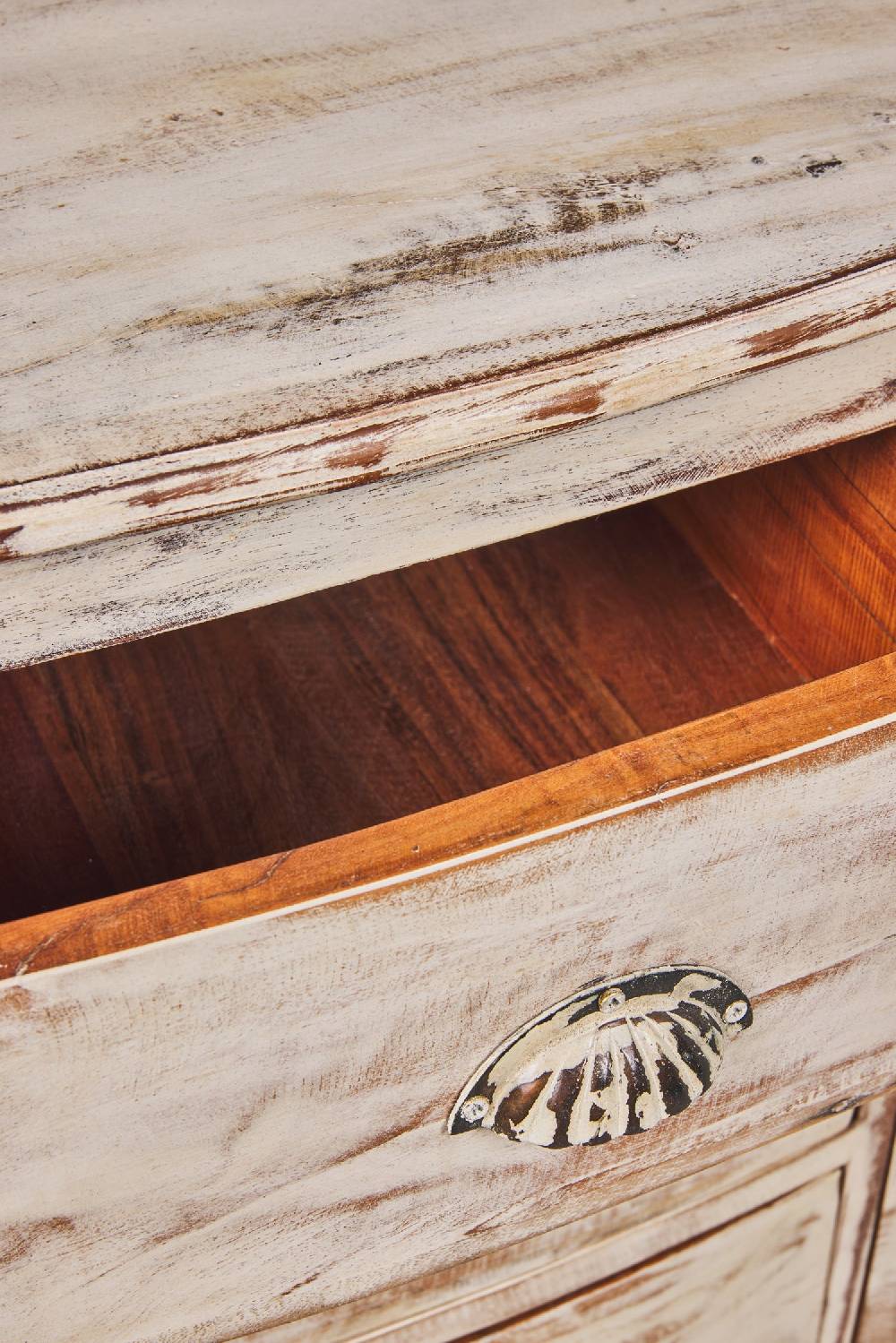 Novità Home Dominique - Credenza in Legno Riciclato Color Crema Offerta esclusiva