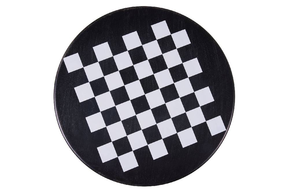 Novità Home Game - Set 1/3 Tavolino Nero Con Due Sedie Disegno Scacchiera Comprane uno, ottenene uno gratis