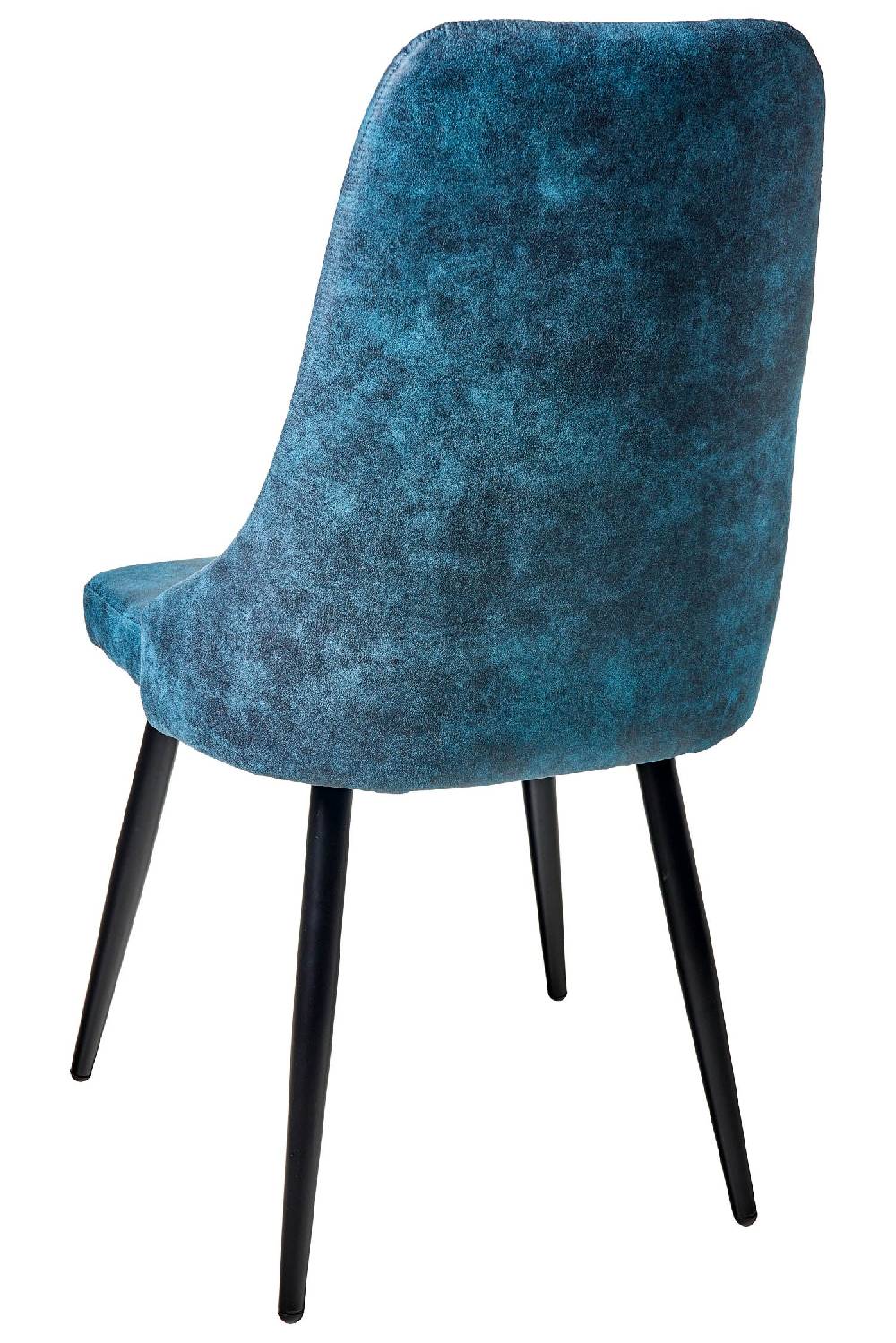 Novità Home Alfa - Sedia Tessuto Simil Pelle Tonalita Azzurra Gambe Nere Offerta settimanale