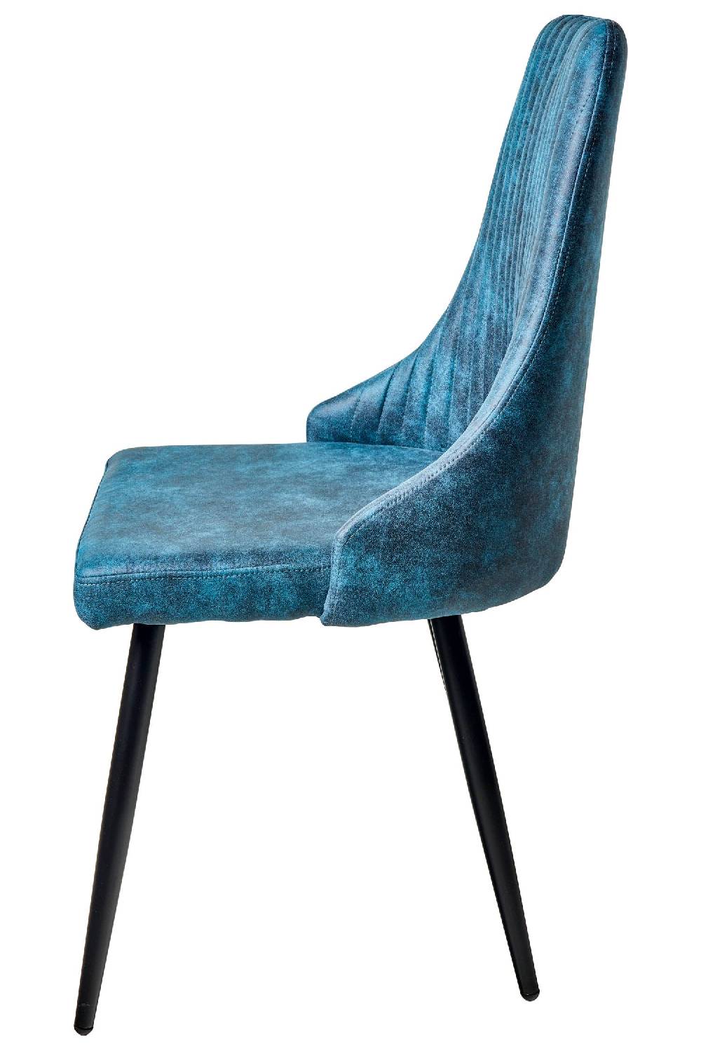 Novità Home Alfa - Sedia Tessuto Simil Pelle Tonalita Azzurra Gambe Nere Offerta settimanale