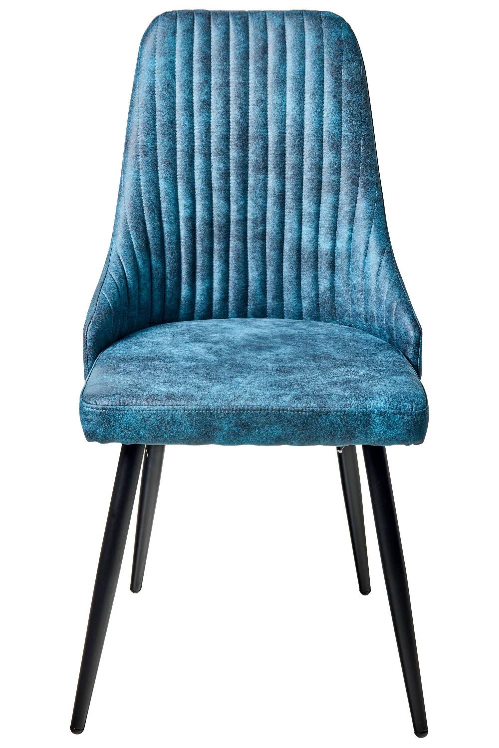 Novità Home Alfa - Sedia Tessuto Simil Pelle Tonalita Azzurra Gambe Nere Offerta settimanale