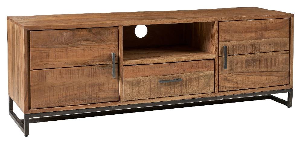 Novità Home Porta tv 1 cassetto e 2 sportelli in legno e meallo Promozione temporanea