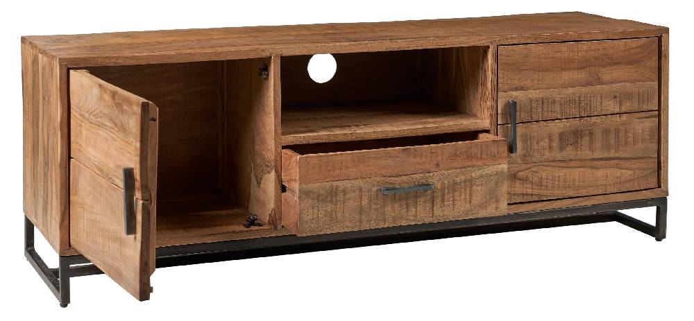 Novità Home Porta tv 1 cassetto e 2 sportelli in legno e meallo Promozione temporanea