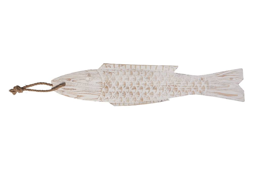 Novità Home Pesce da appendere in legno bianco Solo un giorno rimasto