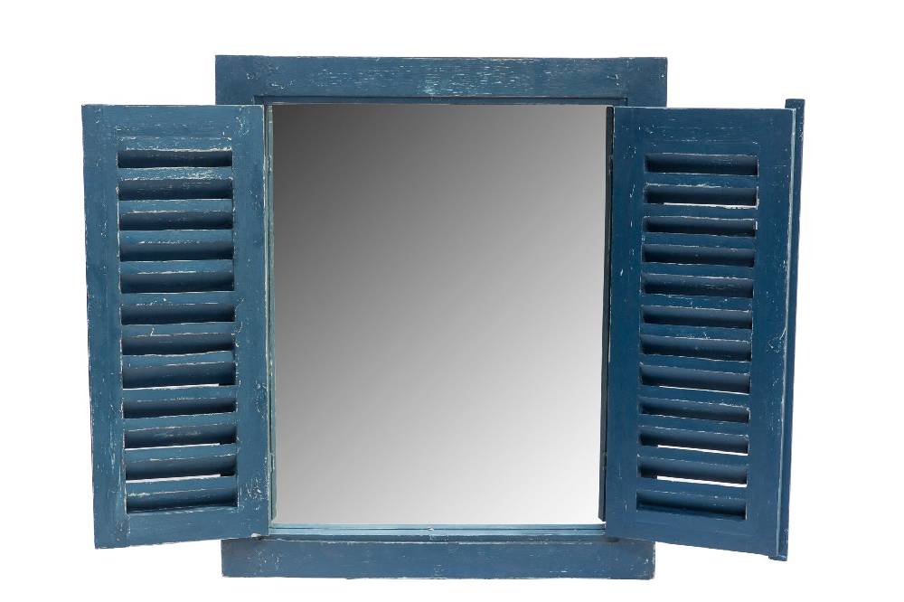 Novità Home Persiane - specchio con ante in legno blue