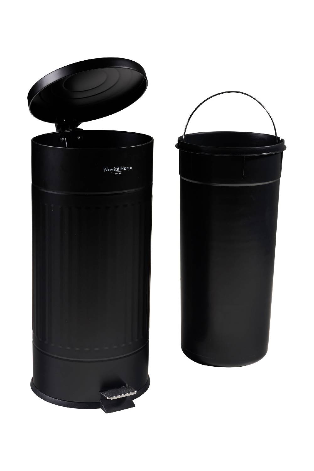 Novità Home Daily Trash - Pattumiera nera opaca - 30 litri soft touch in metallo soft close Officina