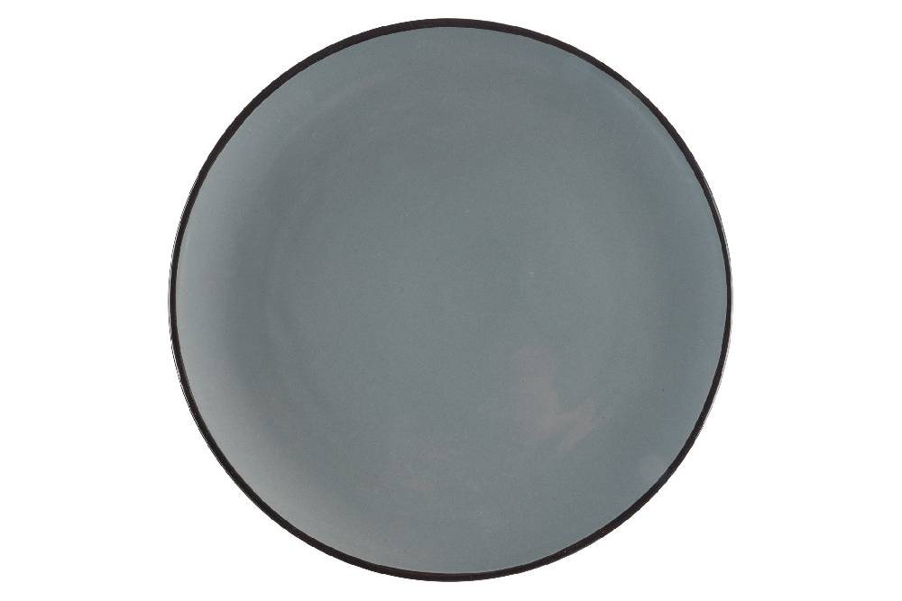 Novità Home Old Country - piatto piano grigio bordo nero In Linea