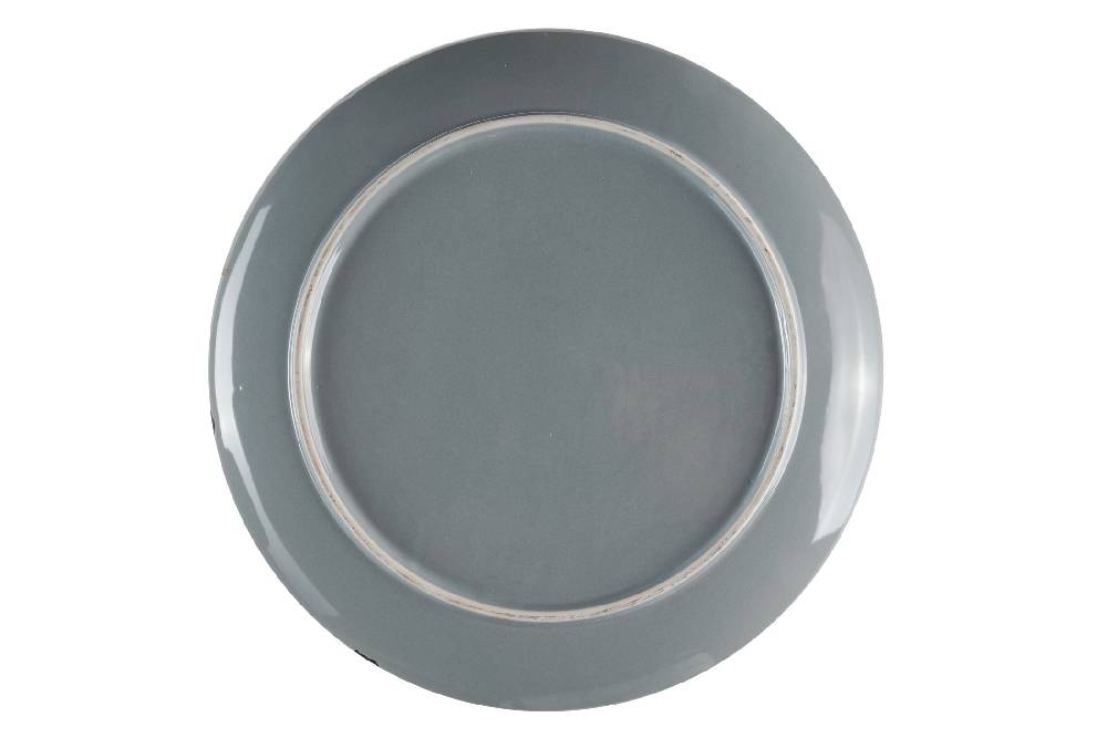 Novità Home Old Country - piatto piano grigio bordo nero In Linea