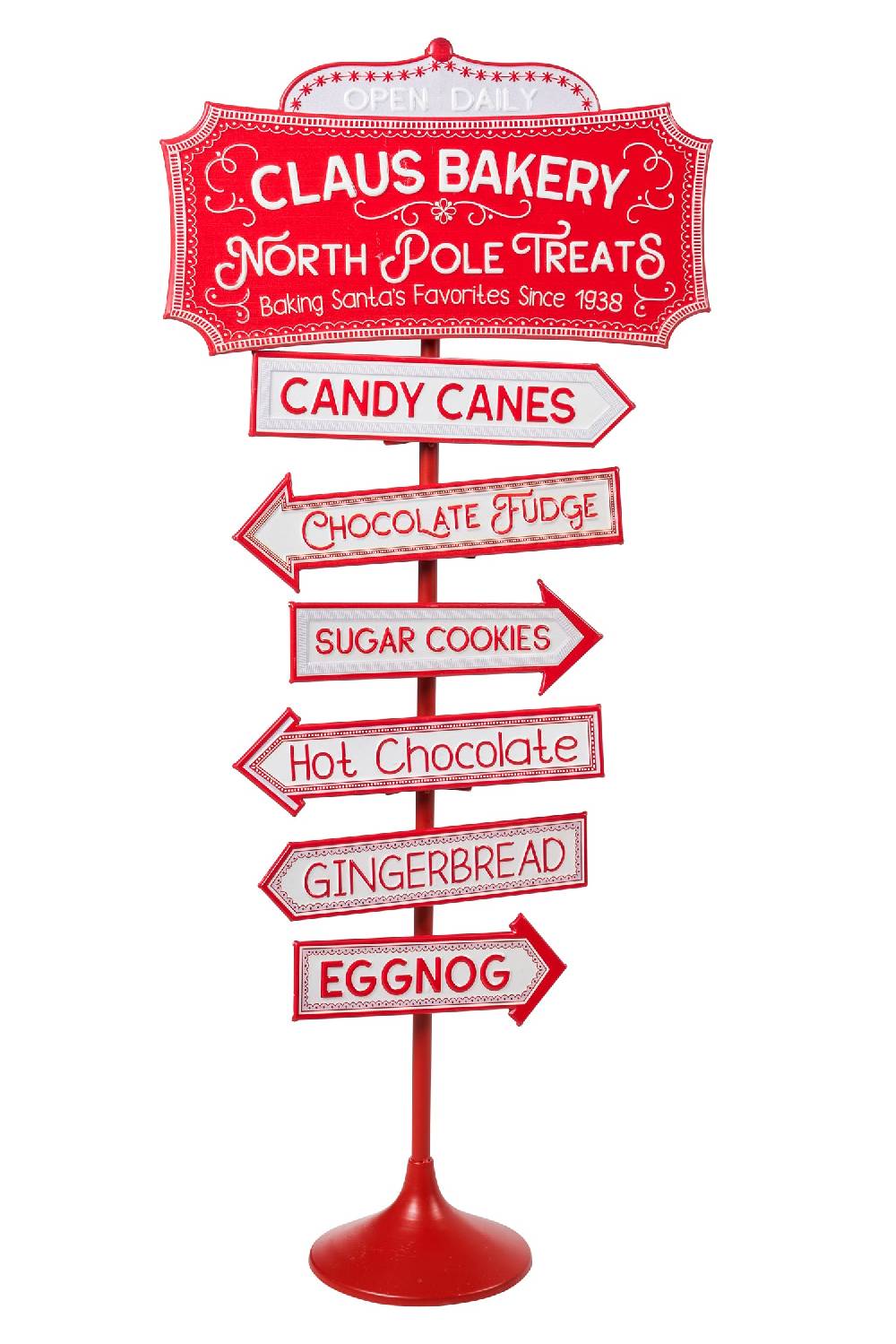 Novità Home Merry - cartello indicazioni open daily claus bakery noth pole Presa
