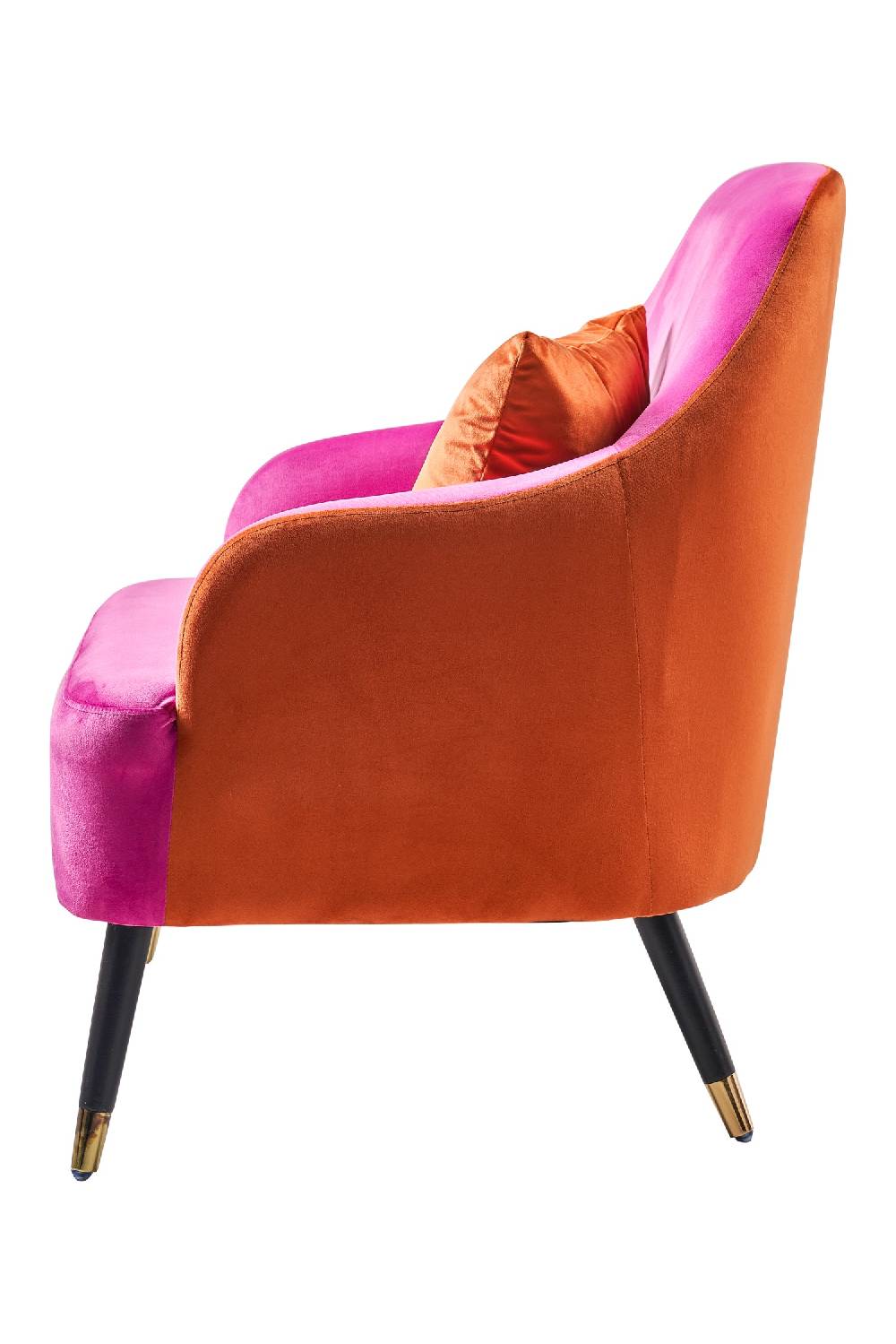 Novità Home Mariarosa - poltrona doppio colore con cuscino orange Offerta speciale