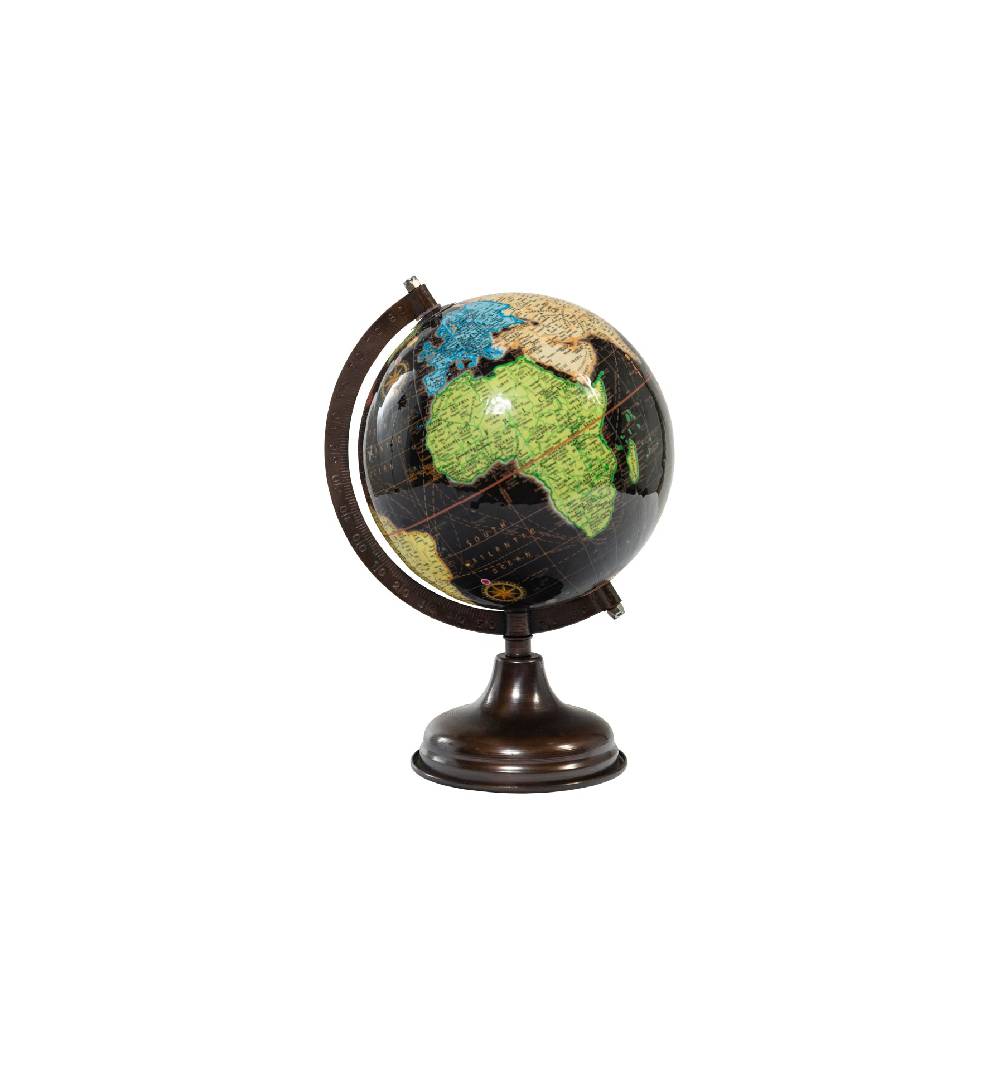Novità Home Mappamondo - globo nero base metallo nero lucido Grande vendita
