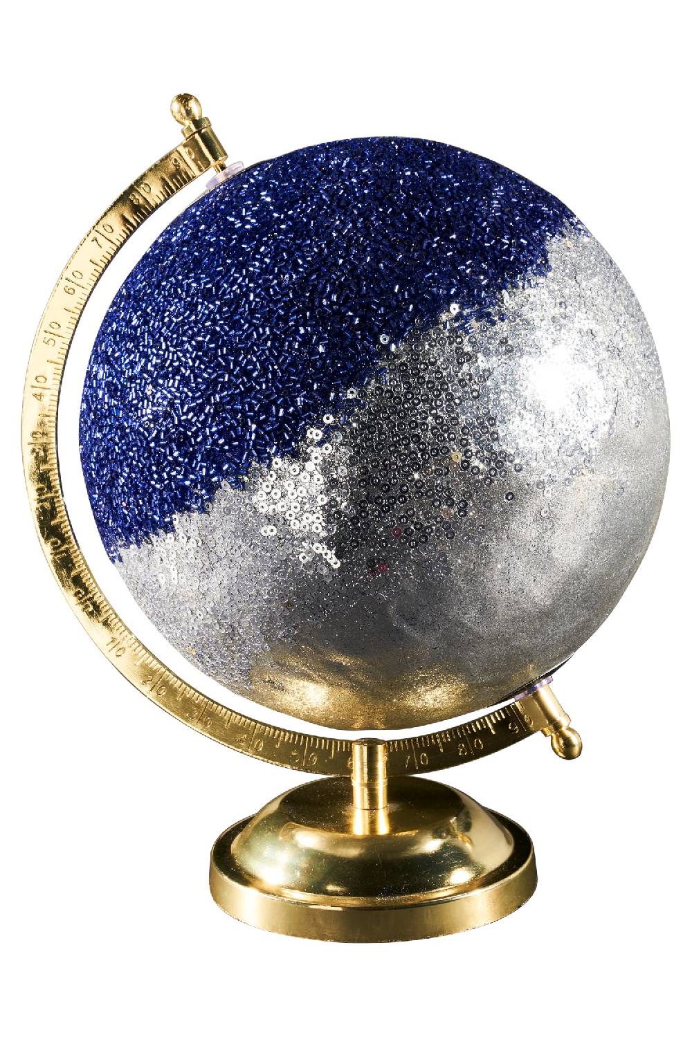 Novità Home Mappamondo - globo glitter blue argento base metallo dorato Shopping online