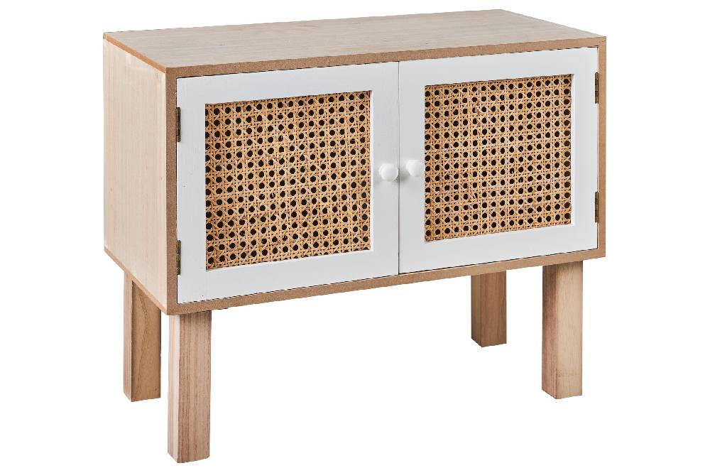 Novità Home Malibu - comodino bianco 2 sportelli Offerta Pasqua