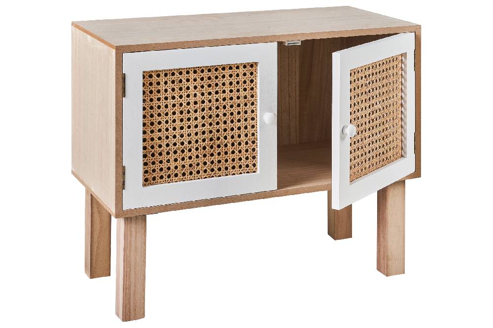 Novità Home Malibu - comodino bianco 2 sportelli Offerta Pasqua