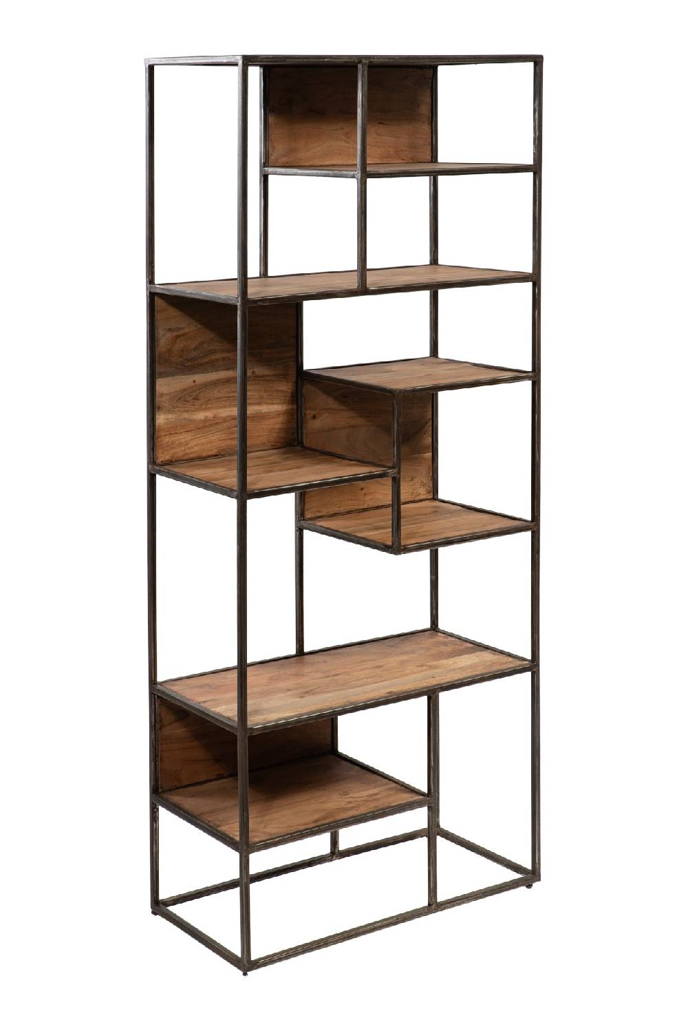 Novità Home Libreria con mensole sfalsate in legno e metallo Offerte esclusive