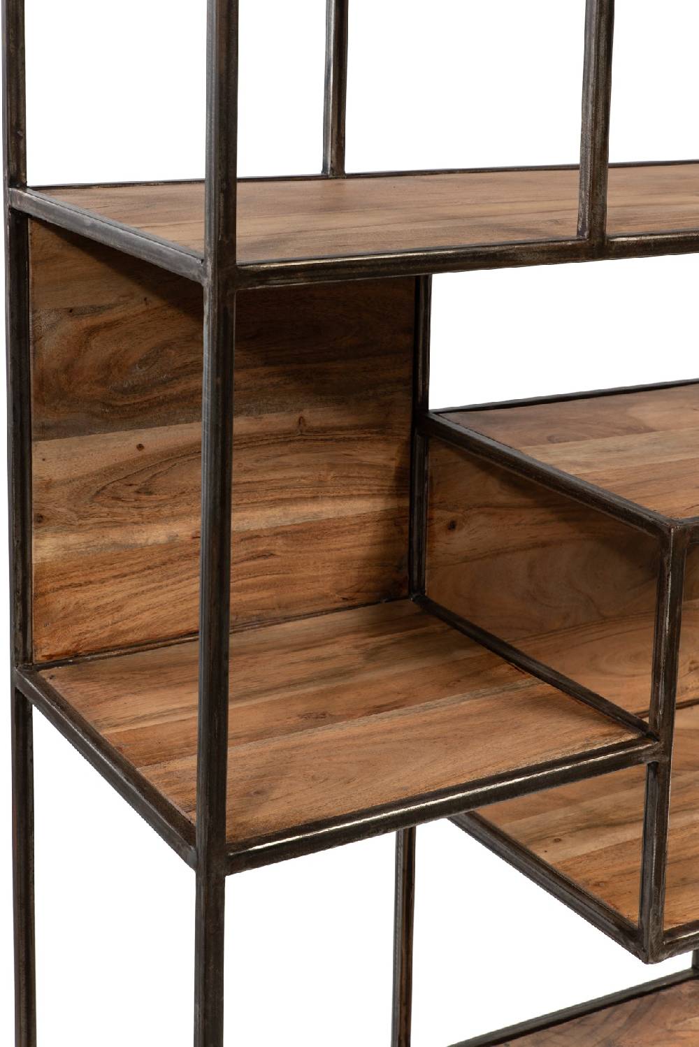 Novità Home Libreria con mensole sfalsate in legno e metallo Offerte esclusive