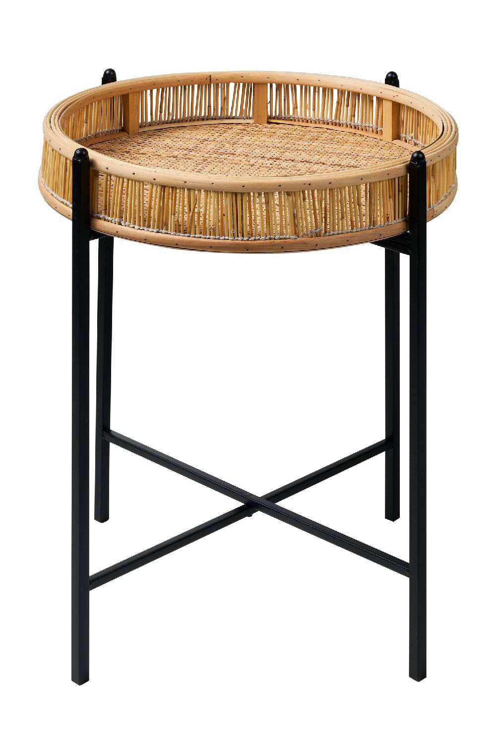 Novità Home Kyoto - pliant vassoio tondo in bambu con gambe in ferro Fino al 60% di sconto