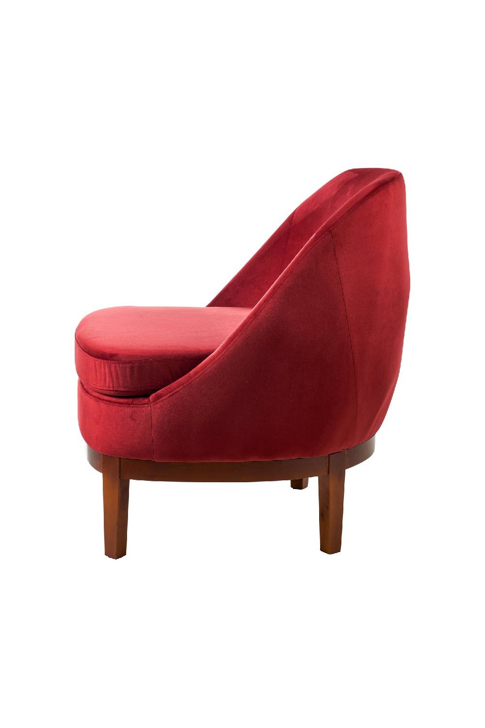 Novità Home Isotta - poltrona con base in legno rosso cinabro Fino al 55% di sconto