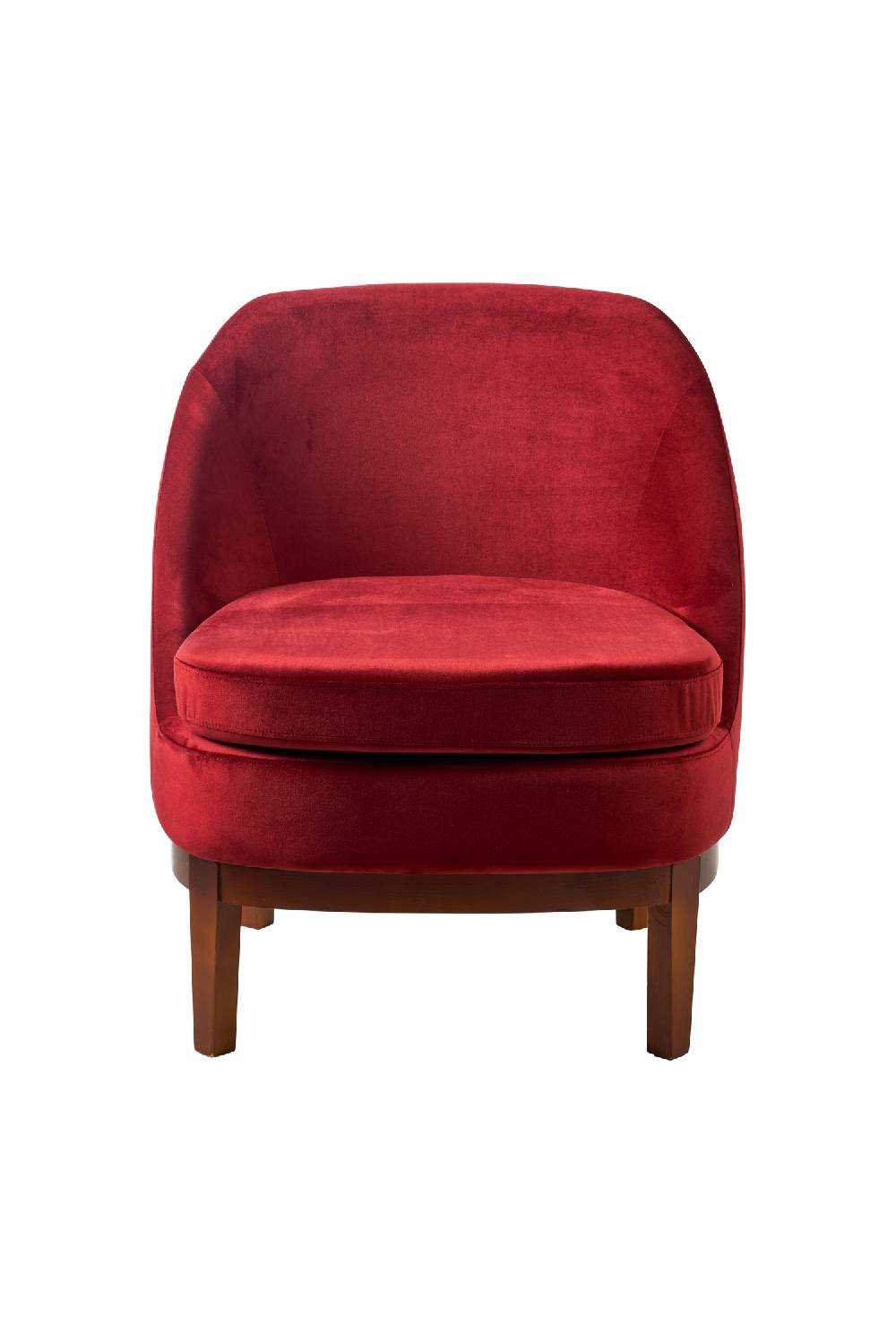 Novità Home Isotta - poltrona con base in legno rosso cinabro Fino al 55% di sconto