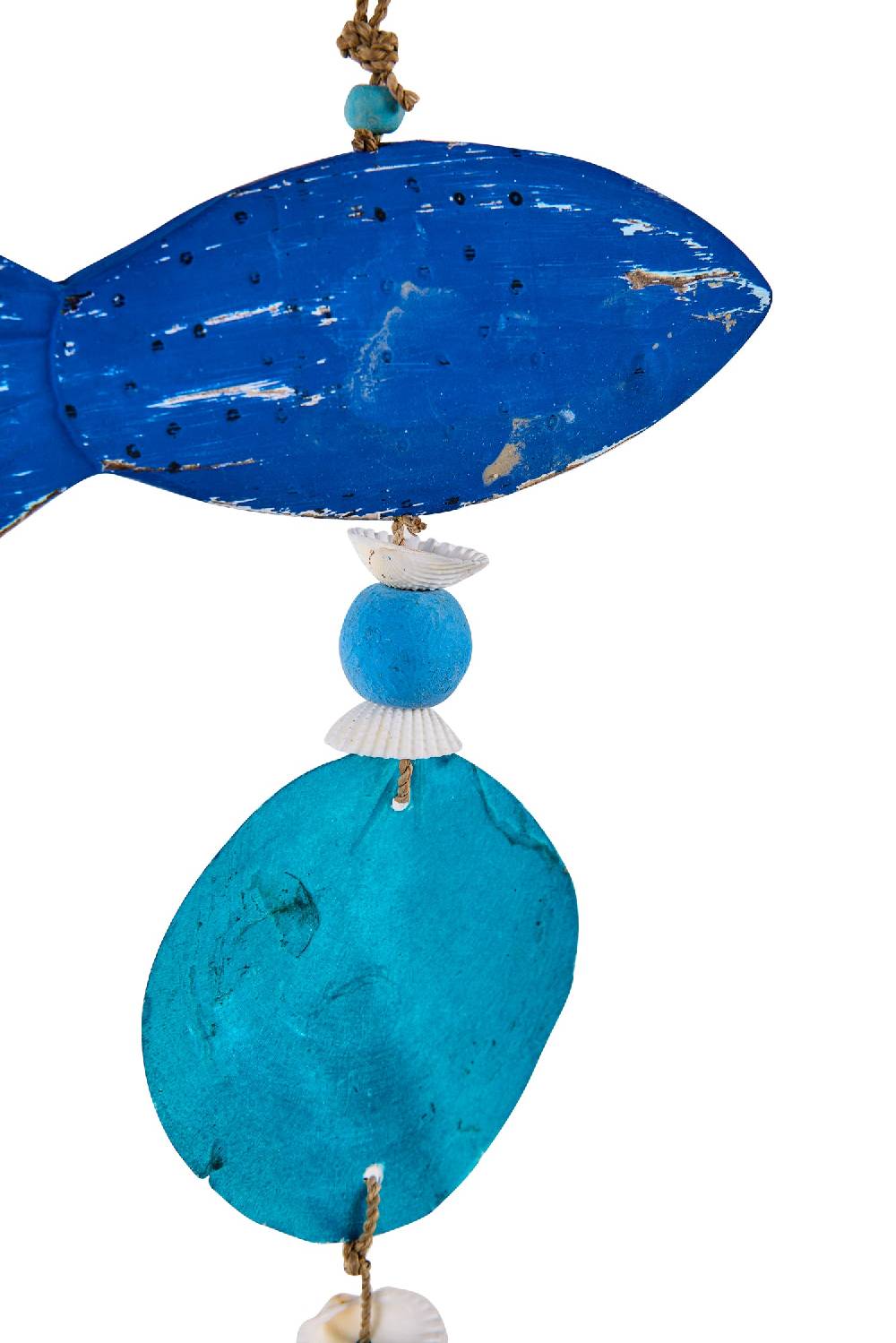 Novità Home Decor - Nappa Con Pesce E Conghiglia Blue Pezzi Unici