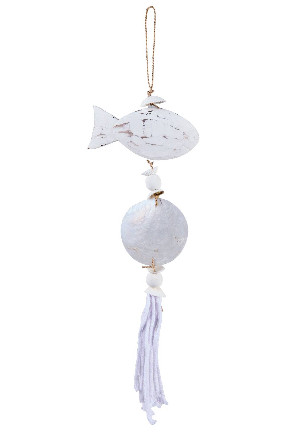 Novità Home Decor - Nappa Con Pesce E Conghiglia Bianca Soddisfazione Garantita