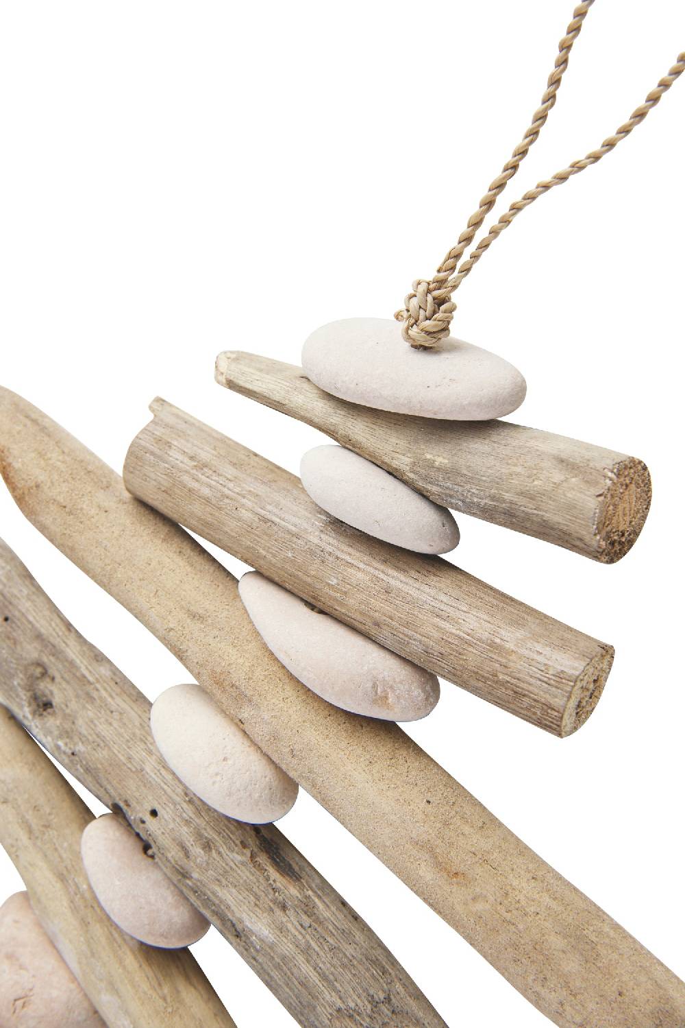 Novità Home Decor - Coda Pesce Bianca Con Legnetti Di Mare E Sassi Negozi Online