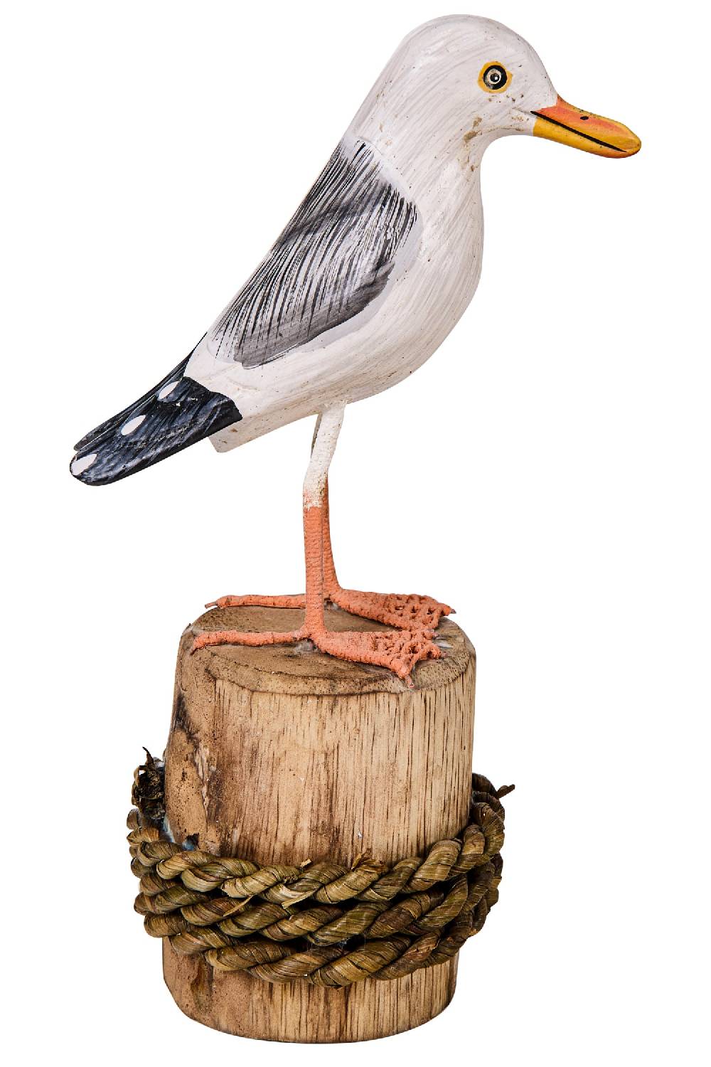 Novità Home Waterfowl - Gabbiano Su Piedistallo Legno E Intreccio Promozione Limitata