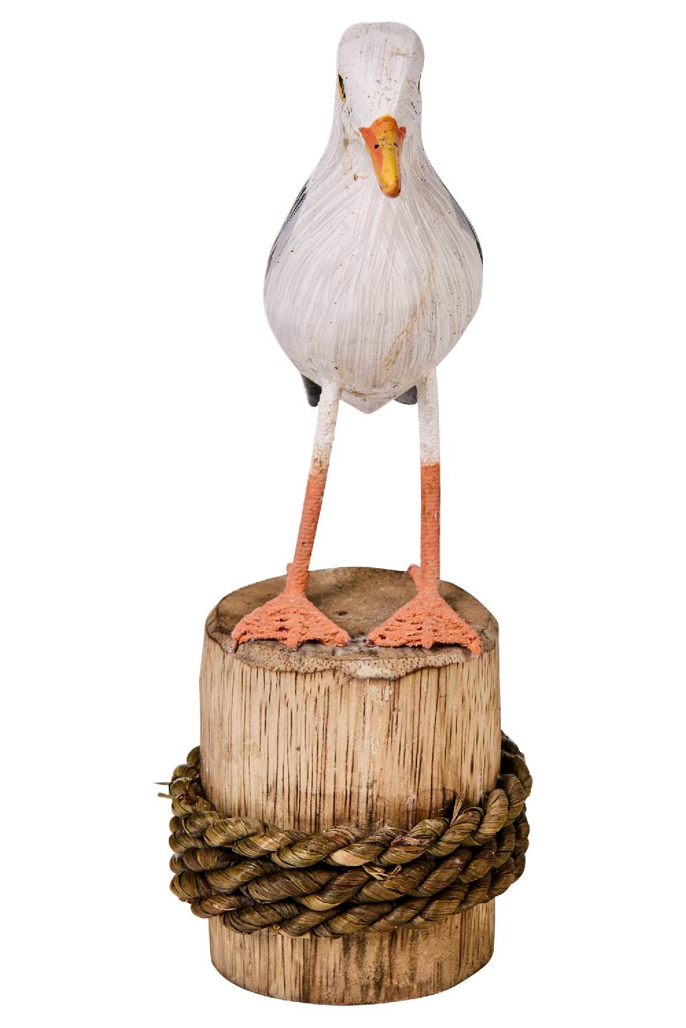 Novità Home Waterfowl - Gabbiano Su Piedistallo Legno E Intreccio Promozione Limitata